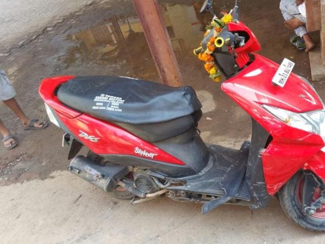 The scooter has only a few scratches, said the police.(HT Photo)
