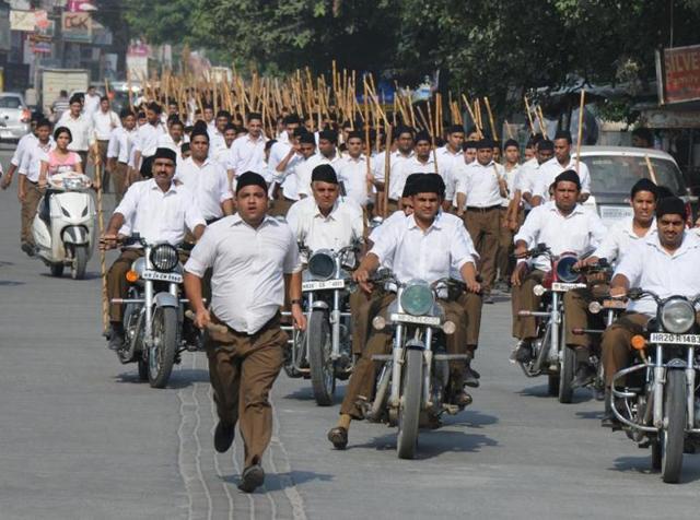 The RSS has also effected major organisational changes in the state and has carved out rural and urban segments apart from appointing separate pracharaks to focus on their core areas.(Parveen Kumar/HT Photo) The RSS has also effected major organisational changes in the state and has carved out rural and urban segments apart from appointing separate pracharaks to focus on their core areas.(Parveen Kumar/HT Photo)