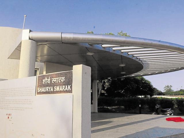 The Shaurya Smarak, located close to the state secretariat, spans across 12 acres. (Mujeeb Faruqui/HT photo) The Shaurya Smarak, located close to the state secretariat, spans across 12 acres. (Mujeeb Faruqui/HT photo)