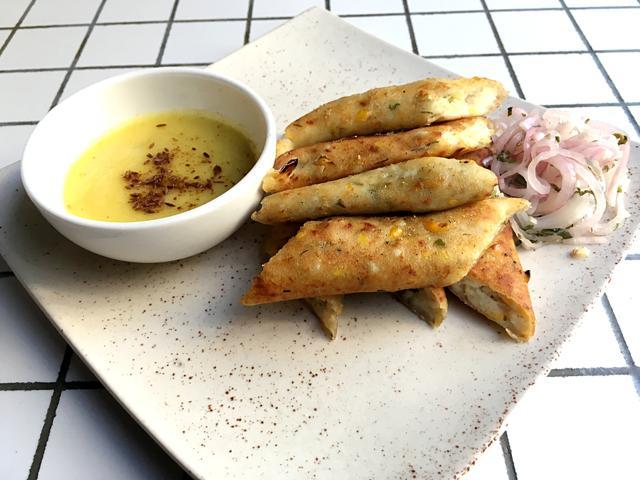 Corn and paneer seekh kebabs