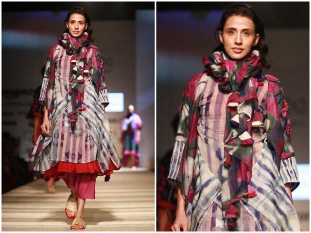 Karishma Shahani Khan puts a layered twist to handloom. (Waseem Gashroo/HT Photo)