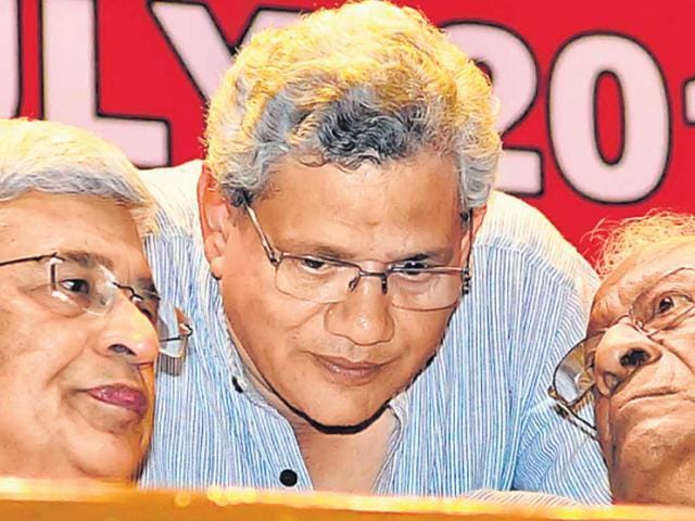 CPI(M) leaders such as general secretary Sitaram Yechuri (in the middle) are regular users of social media. But will he be able to spread the culture vertically down the party, especially in the rural areas? (HT Photo) CPI(M) leaders such as general secretary Sitaram Yechuri (in the middle) are regular users of social media. But will he be able to spread the culture vertically down the party, especially in the rural areas? (HT Photo)