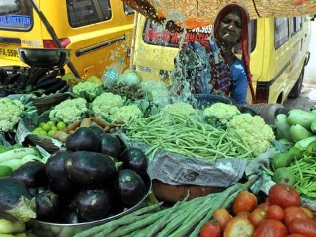 All these vegetables arrive by trucks from the districts and other states. On the way the vehicles are frequently stopped by members of local clubs who force the driver to cough up subscriptions for the pujas. The menace will peak before Diwali.(HT Photo) All these vegetables arrive by trucks from the districts and other states. On the way the vehicles are frequently stopped by members of local clubs who force the driver to cough up subscriptions for the pujas. The menace will peak before Diwali.(HT Photo)