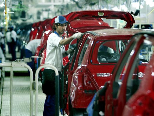 Maruti Suzuki cars on an assembly line at the new autoplant at Manesar some 50kms south of New Delhi. (AFP) Maruti Suzuki cars on an assembly line at the new autoplant at Manesar some 50kms south of New Delhi. (AFP)