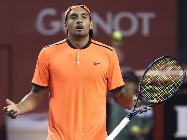 Kyrgios later apologised for the Shanghai meltdown, tweeting an apology after the incident. (AP) Kyrgios later apologised for the Shanghai meltdown, tweeting an apology after the incident. (AP)