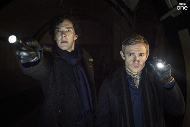 A still from Sherlock. A still from Sherlock.