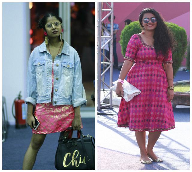 (L-R) Charuta Arvind and Somya Suresh experimented with Indianwear. (Waseem Gashroo/HT ) (L-R) Charuta Arvind and Somya Suresh experimented with Indianwear. (Waseem Gashroo/HT )
