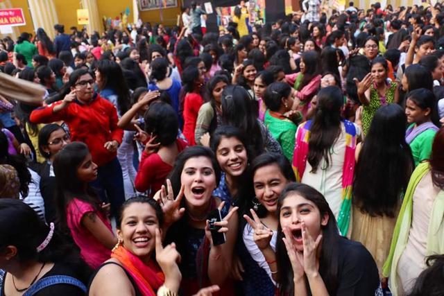 Students having fun during mela. Students having fun during mela.