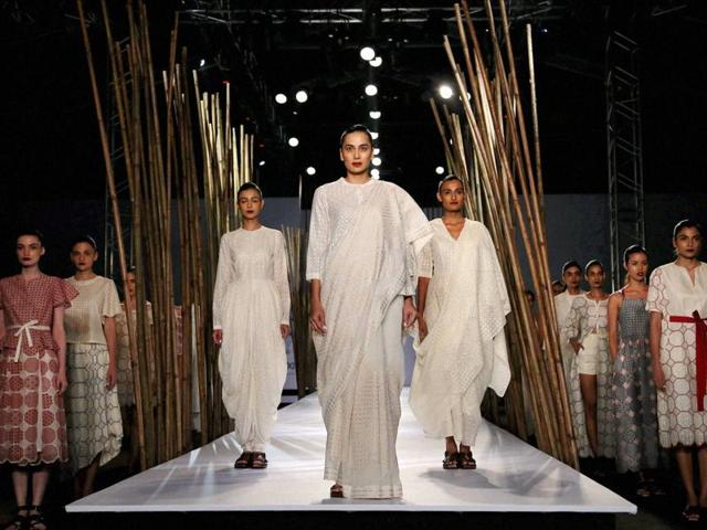 Organised by Fashion Design Council of India, and in its 28th edition, the fashion week returns to Delhi’s NSIC grounds. (PTI) Organised by Fashion Design Council of India, and in its 28th edition, the fashion week returns to Delhi’s NSIC grounds. (PTI)