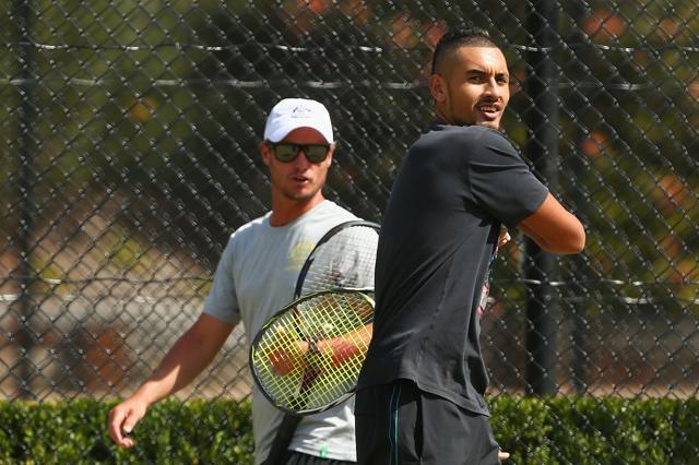 Kyrgios has responded to mentoring from Lleyton Hewitt, Australia’s Davis Cup captain. (Getty Images) Kyrgios has responded to mentoring from Lleyton Hewitt, Australia’s Davis Cup captain. (Getty Images)