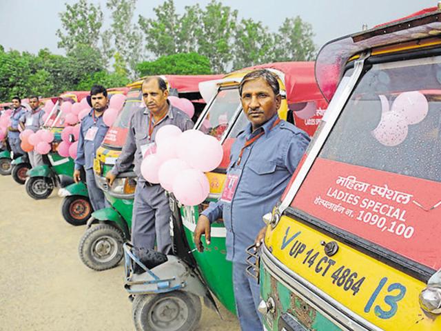 The women-only autorickshaws were launched in both Noida and Ghaziabad this year. (HT File) The women-only autorickshaws were launched in both Noida and Ghaziabad this year. (HT File)