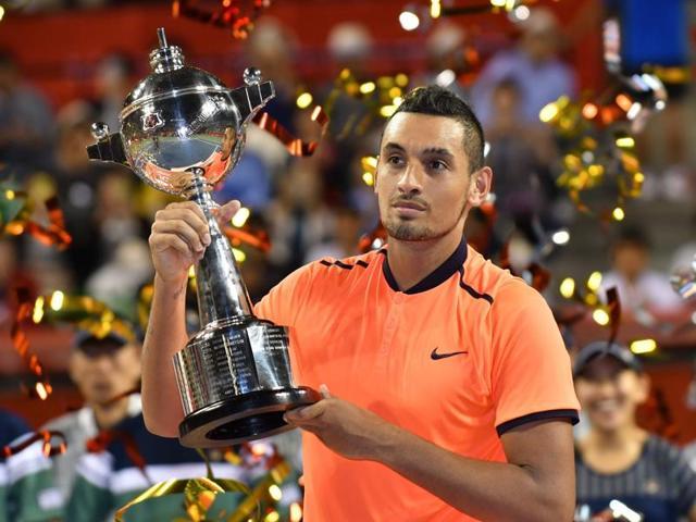 Kyrgios’ unpredictable behaviour is highlighted by the fact that the Shanghai incident comes just three days after his win at the Japan Open for his third ATP title. (AFP) Kyrgios’ unpredictable behaviour is highlighted by the fact that the Shanghai incident comes just three days after his win at the Japan Open for his third ATP title. (AFP)