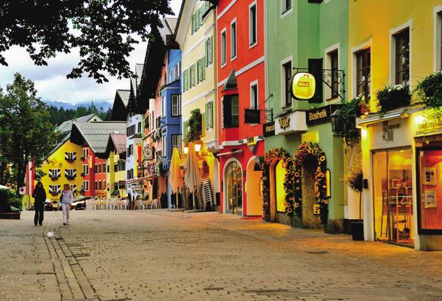 The town of Kitzbuhel on the trip across the Bavarian and Austrian Alps. The town of Kitzbuhel on the trip across the Bavarian and Austrian Alps.