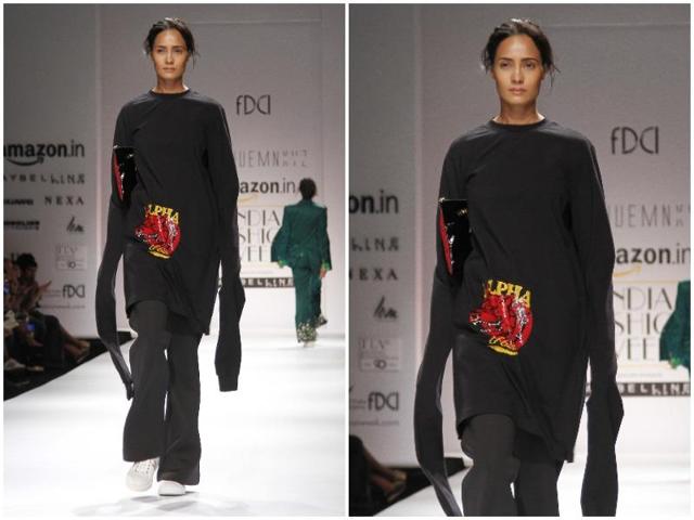 Oversized sleeves remained the key trend at Heumn show. (Waseem Gashroo/HT Photo) Oversized sleeves remained the key trend at Heumn show. (Waseem Gashroo/HT Photo)