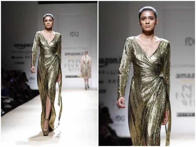 Sexy, shimmery dresses ruled the ramp at Sidharth Tytler’s show. (Waseem Gashroo/HT Photo) Sexy, shimmery dresses ruled the ramp at Sidharth Tytler’s show. (Waseem Gashroo/HT Photo)
