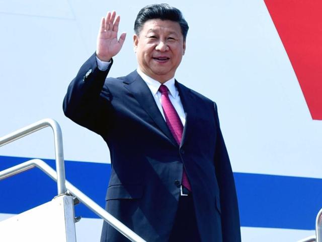 Chinese President Xi Jinping arrived in Goa for the eighth BRICS summit on October 14, 2016. Jinping will go into a meeting with Prime Minister Narendra Modi before the BRICS summit begins. (AFP) Chinese President Xi Jinping arrived in Goa for the eighth BRICS summit on October 14, 2016. Jinping will go into a meeting with Prime Minister Narendra Modi before the BRICS summit begins. (AFP)