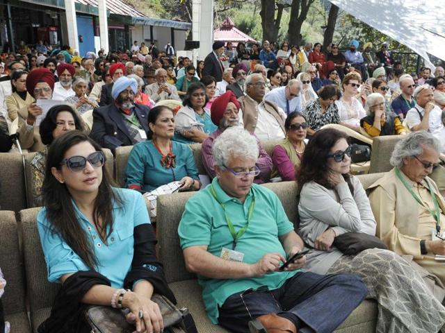 People during day-2 of Khushwant Singh Lit fest at Kasauli, on Saturday. (Karun Sharma/HT) 