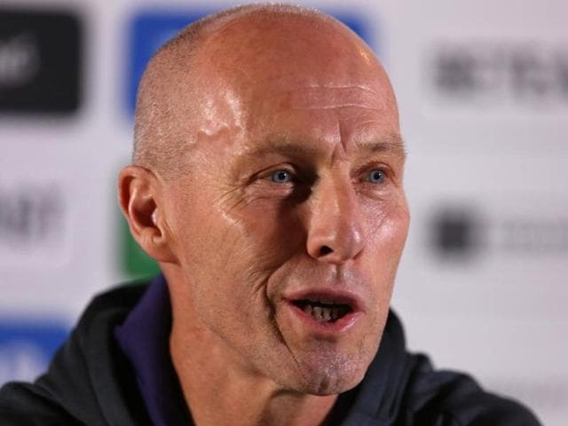 Swansea City manager Bob Bradley poses after the press conference. (REUTERS) Swansea City manager Bob Bradley poses after the press conference. (REUTERS)