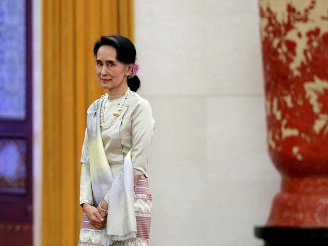 Aung San Suu Kyi may have a delicate role to play, especially now when India-China relations are under marked stress(Reuters file photo) Aung San Suu Kyi may have a delicate role to play, especially now when India-China relations are under marked stress(Reuters file photo)