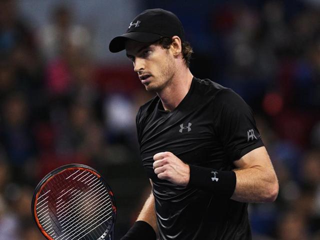 Andy Murray of Great Britain celebrates after winning against Gilles Simon of France. (AFP Photo) Andy Murray of Great Britain celebrates after winning against Gilles Simon of France. (AFP Photo)