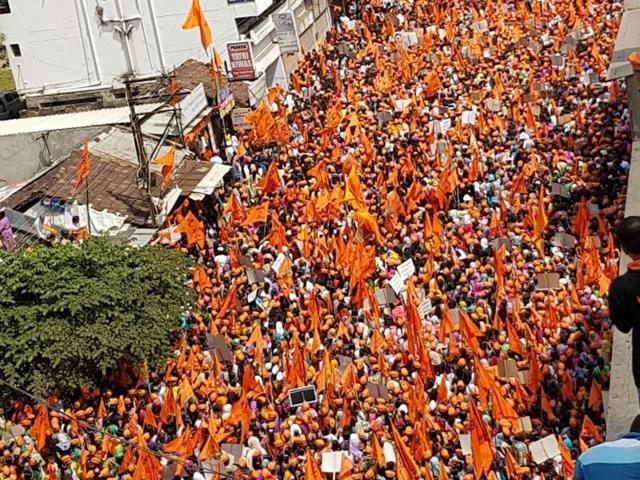 The peace march lasted nearly four hours.(HT Photo)