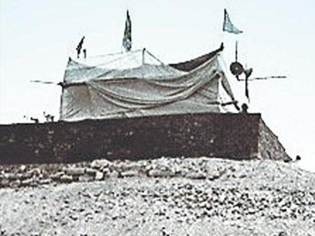The make-shift temple in Ayodhya (HT file photo) The make-shift temple in Ayodhya (HT file photo)