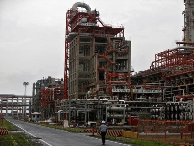 An employee walks inside the premises of an oil refinery of Essar Oil, which runs India's second biggest private sector refinery, in Vadinar in Gujarat.(Reuters File Photo)