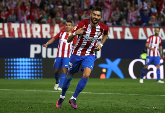 Carasco celebrates after completing his hat-trick. (REUTERS) Carasco celebrates after completing his hat-trick. (REUTERS)