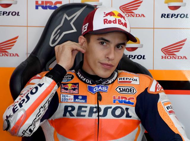 Sealing the title on Sunday won’t be easy for Marquez, however, with Rossi winning pole for the Japanese Grand Prix. (AP) Sealing the title on Sunday won’t be easy for Marquez, however, with Rossi winning pole for the Japanese Grand Prix. (AP)