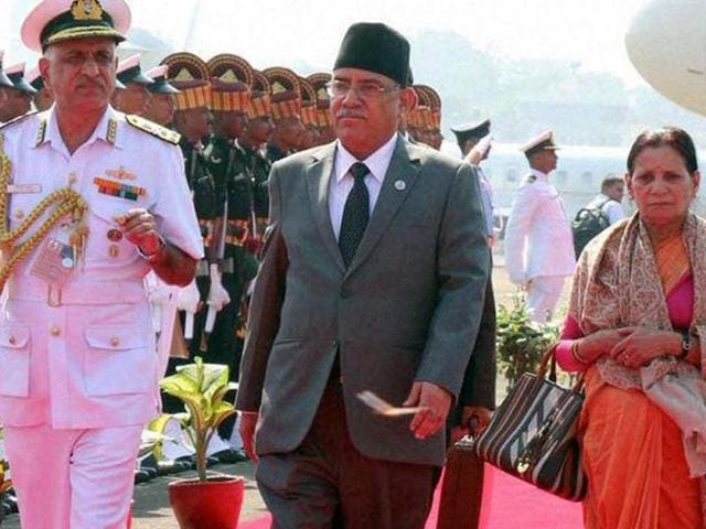 Nepal Prime Minister Pushpa Kamal Dahal 'Prachanda' (second right) arrives in Goa for the BRICS-BIMSTEC outreach summit.(PTI Photo) Nepal Prime Minister Pushpa Kamal Dahal 'Prachanda' (second right) arrives in Goa for the BRICS-BIMSTEC outreach summit.(PTI Photo)
