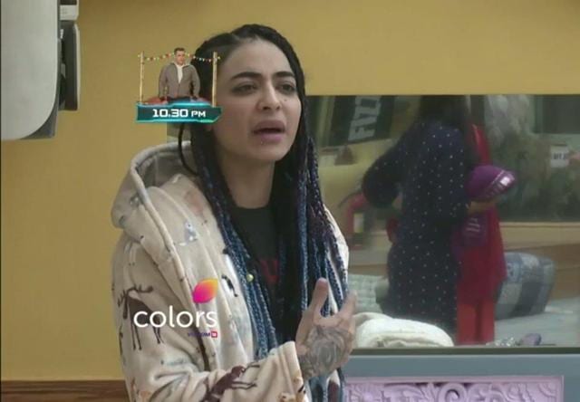 VJ Bani inside the Bigg Boss house. VJ Bani inside the Bigg Boss house.