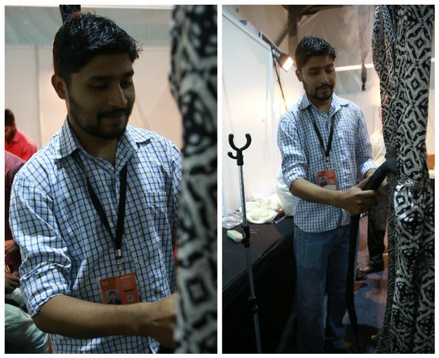 Shankar ironing clothes backstage for designer Malini Ramani (Photo: Amal Ks/HT)
