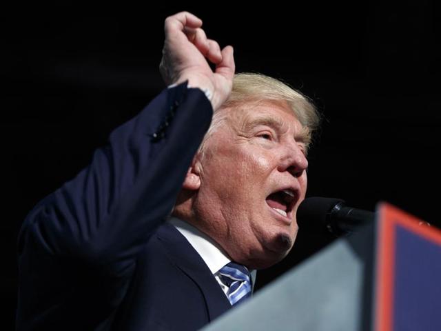A file photo of Republican presidential candidate Donald Trump speaking during a campaign rally. (AP Photo) A file photo of Republican presidential candidate Donald Trump speaking during a campaign rally. (AP Photo)