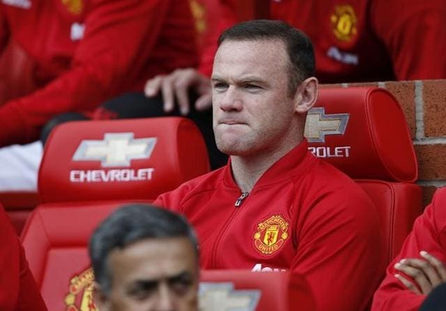 Manchester United's Wayne Rooney on the bench. (REUTERS) Manchester United's Wayne Rooney on the bench. (REUTERS)