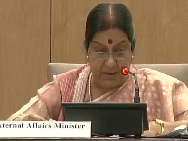 External affairs minister Sushma Swaraj said that terrorism has been universally recognised as a key threat to stability, progress and development. (ANI Photo) External affairs minister Sushma Swaraj said that terrorism has been universally recognised as a key threat to stability, progress and development. (ANI Photo)