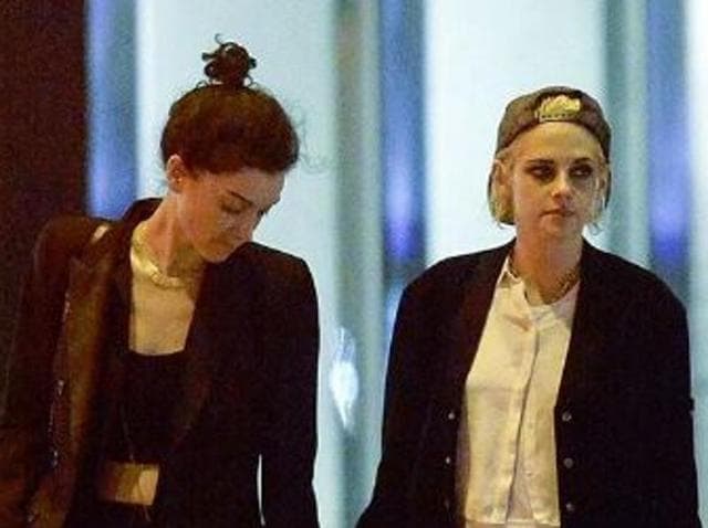 Stewart, 26, wore a black blazer over a white shirt, while Vincent opted for a crop top and sweatpants.(Instagram)