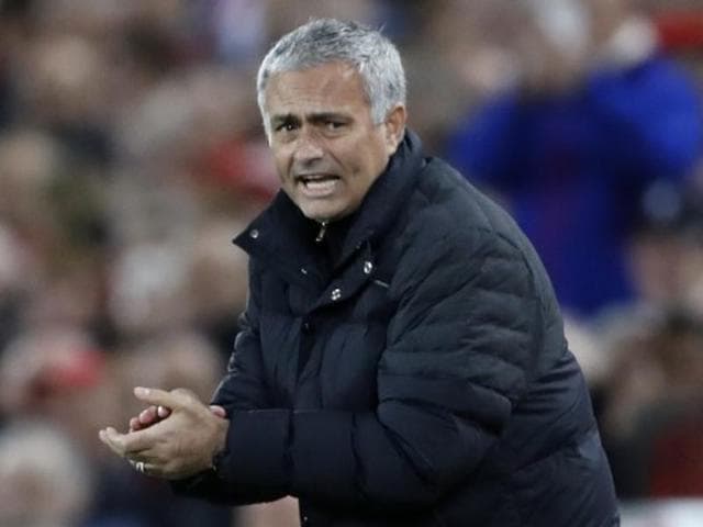 Manchester United manager Jose Mourinho during his team’s match against Liverpool. (REUTERS) Manchester United manager Jose Mourinho during his team’s match against Liverpool. (REUTERS)