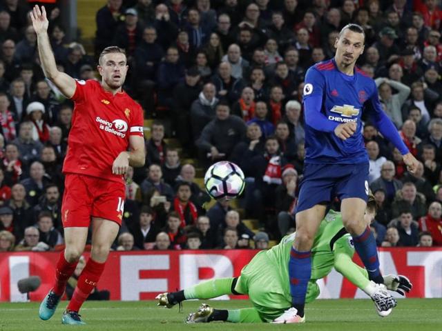 A tame header across goal from Ibrahimovic was the best chance United could muster all night. (REUTERS) A tame header across goal from Ibrahimovic was the best chance United could muster all night. (REUTERS)