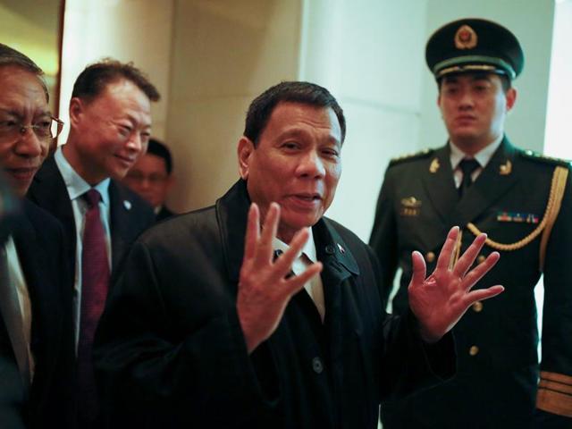File photo of Philippine President Rodrigo Duterte during an address in Pasay city south of Manila. Duterte's visit to China this week points toward a restoration of trust between the two sides following recent tensions over their South China Sea territorial dispute, China's official news agency said on Tuesday. (AP) File photo of Philippine President Rodrigo Duterte during an address in Pasay city south of Manila. Duterte's visit to China this week points toward a restoration of trust between the two sides following recent tensions over their South China Sea territorial dispute, China's official news agency said on Tuesday. (AP)