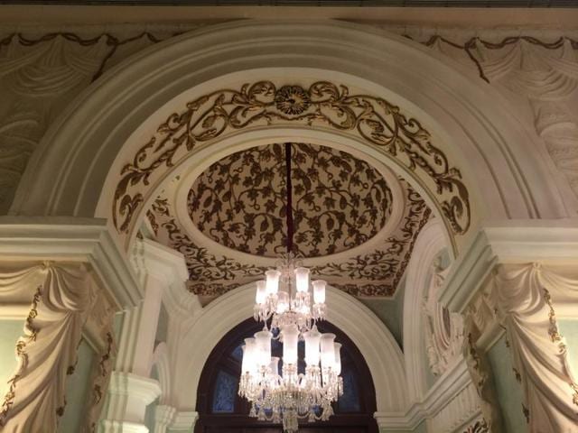 Magnificent chandeliers look to captivate the audience on Wednesday with the inauguration of the MAMI (Mumbai Academy of Moving Images) film festival. (Aalok soni/ht photo) 