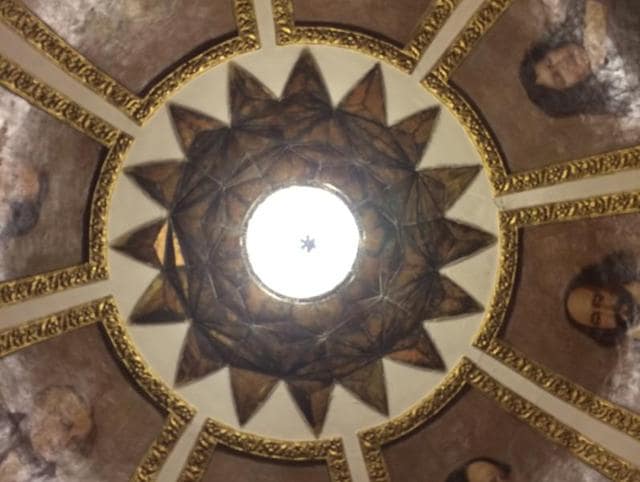 Gilded ceilings and domes with the paintings of English poets and artistes at the Opera House. (Aalok soni/ht photo) 