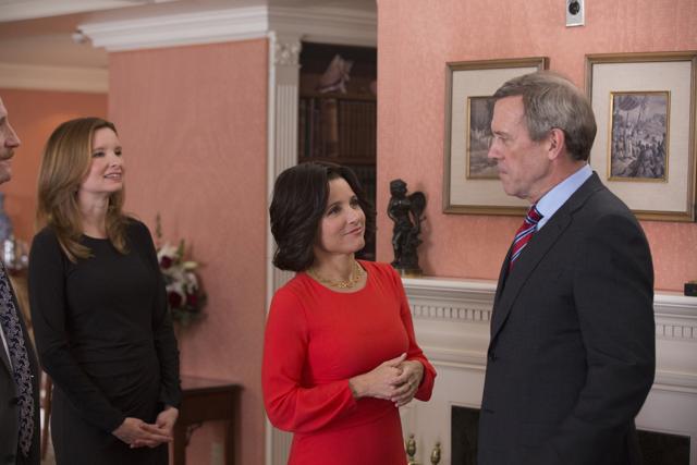 Julia Louis Dreyfus and Hugh Laurie in a still from Veep. Julia Louis Dreyfus and Hugh Laurie in a still from Veep.