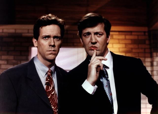 Hugh Laurie and Stephen Fry in Fry and Laurie. Hugh Laurie and Stephen Fry in Fry and Laurie.