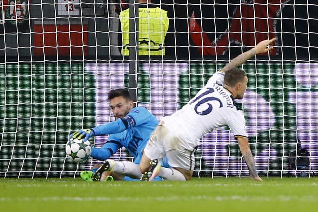 Hugo Lloris’ brilliant save against Javier Hernandez (not pictured) earned Tottenham a point against Bayer Leverkusen. (R) Hugo Lloris’ brilliant save against Javier Hernandez (not pictured) earned Tottenham a point against Bayer Leverkusen. (R)