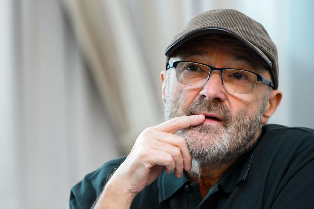 This file photo taken on May 30, 2016 shows Britain's rock star Phil Collins attending a press conference for The Little Dreams Foundation gala concert in Lausanne. (AFP) This file photo taken on May 30, 2016 shows Britain's rock star Phil Collins attending a press conference for The Little Dreams Foundation gala concert in Lausanne. (AFP)