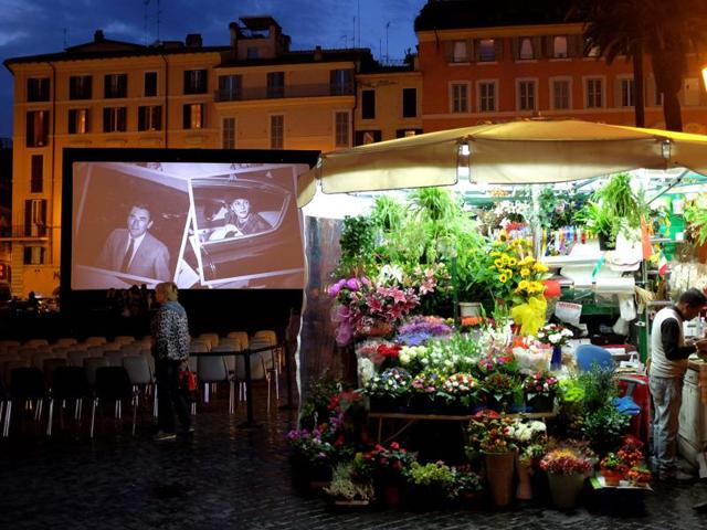 Actor Gregory Peck is seen during the outdoors screening of one of his movies on October 18, 2016 in Rome's Spanish Square as part of the 11th Rome Film Festival. (AFP) Actor Gregory Peck is seen during the outdoors screening of one of his movies on October 18, 2016 in Rome's Spanish Square as part of the 11th Rome Film Festival. (AFP)