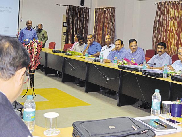 Vice chancellors’ conference in progress at Jiwaji University in Gwalior on Tuesday. (Umesh Singh/HT photo) Vice chancellors’ conference in progress at Jiwaji University in Gwalior on Tuesday. (Umesh Singh/HT photo)