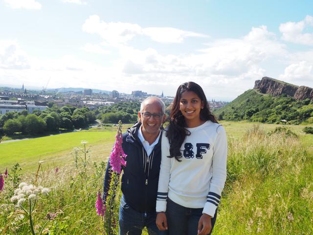 Juhi’s husband and daughter, Jay and Jhanvi, had a field day in Edinburgh (Juhi Chawla)