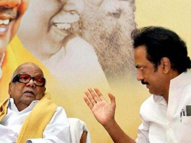 M Karunanidhi’s announcement could widen the rift between MK Stalin and his elder brother MK Alagiri.(PTI File Photo) M Karunanidhi’s announcement could widen the rift between MK Stalin and his elder brother MK Alagiri.(PTI File Photo)