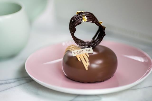 The chocolate pebble at Yauatcha is made with eggless custard powder and cream (Photo: Yauatcha )